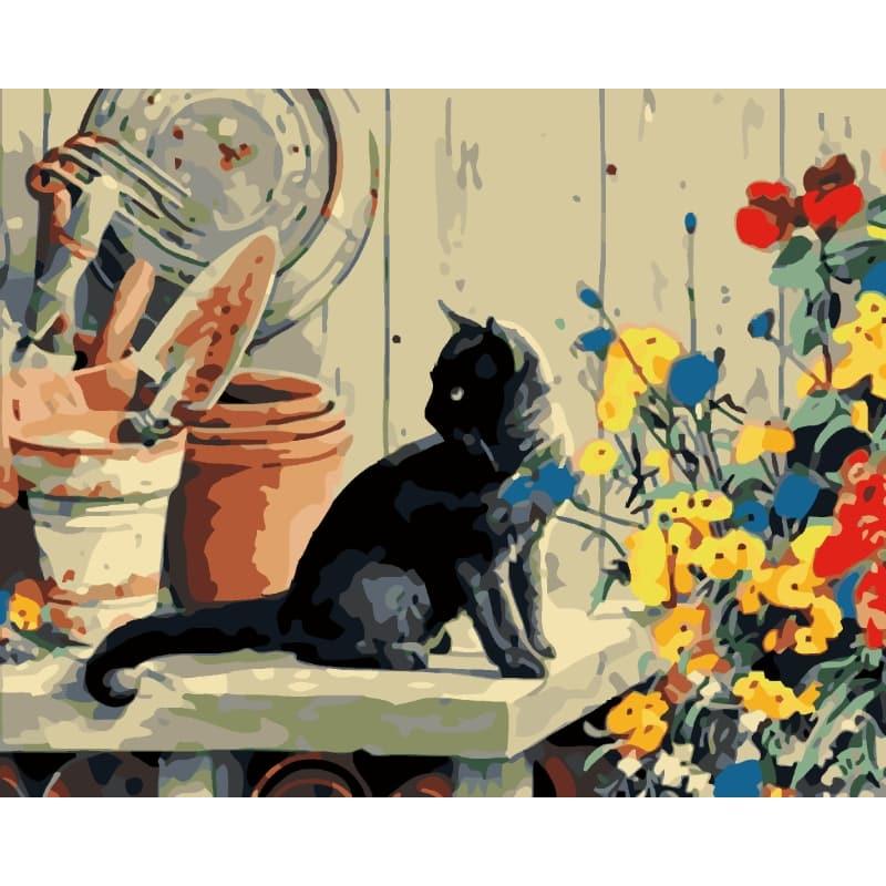Curious Black Cat – Paint by Numbers - My Store