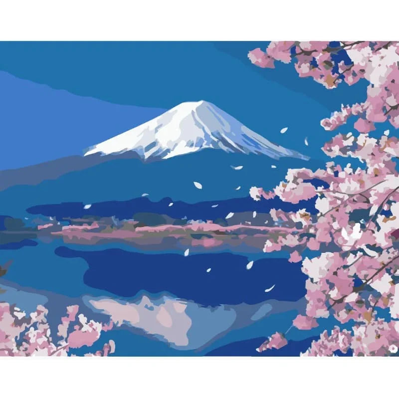 Mount Fuji in Spring – Paint by Numbers - My Store