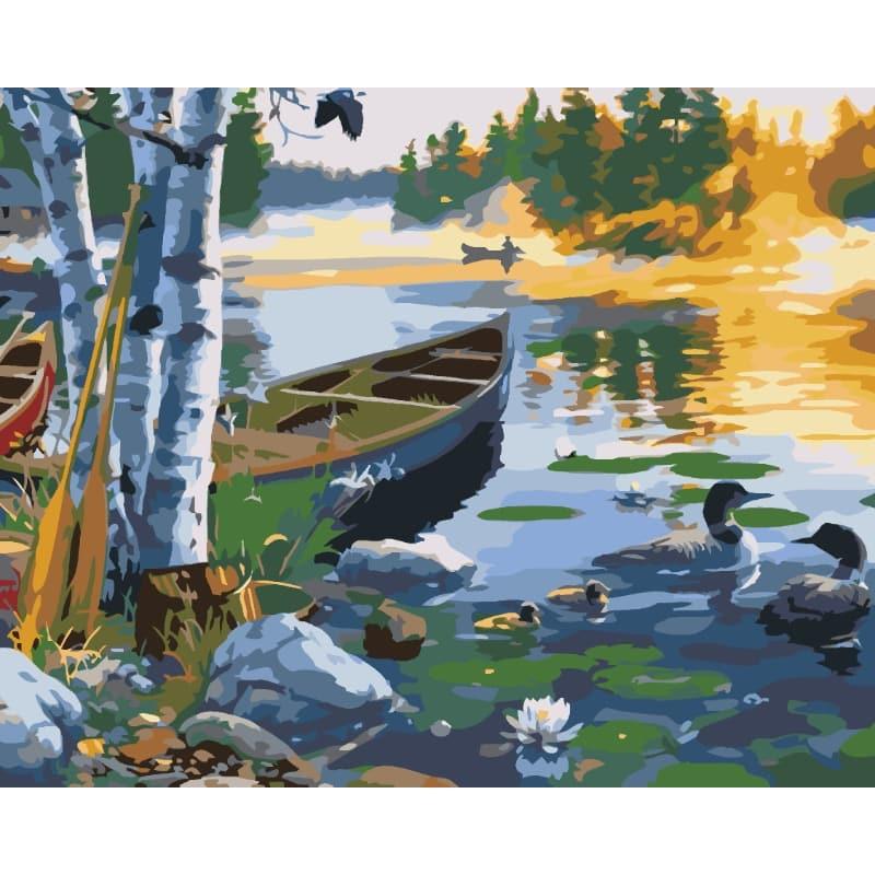Canoe at Dawn – Paint by Numbers - My Store