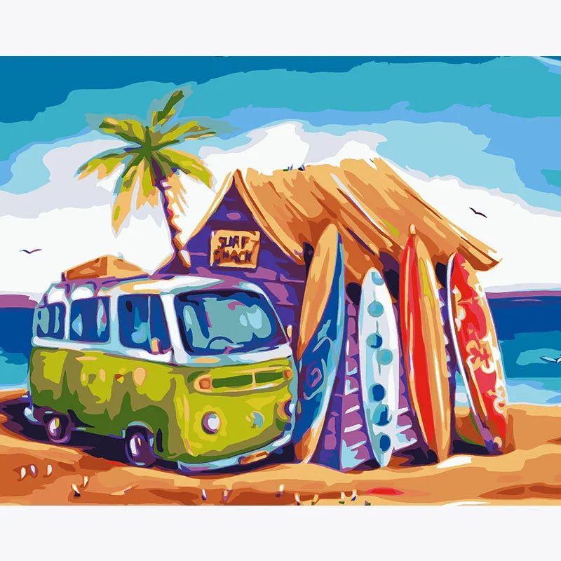 Surf Shack Vibes – Paint by Numbers