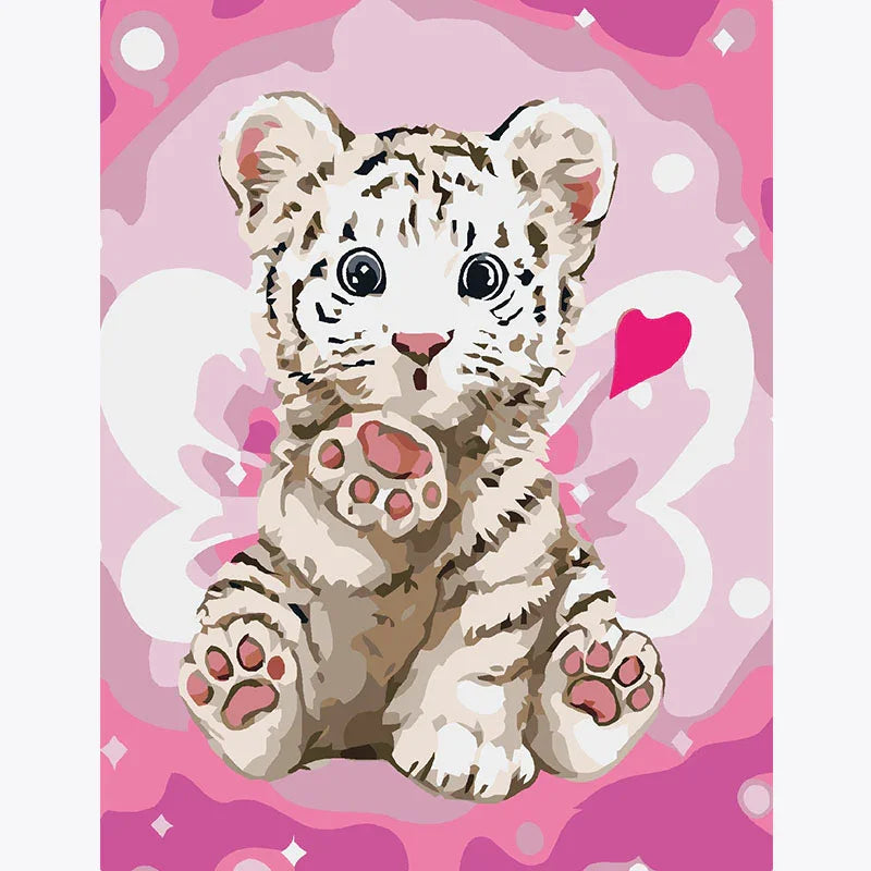 Lovely Tiger Cub – Paint by Numbers - My Store