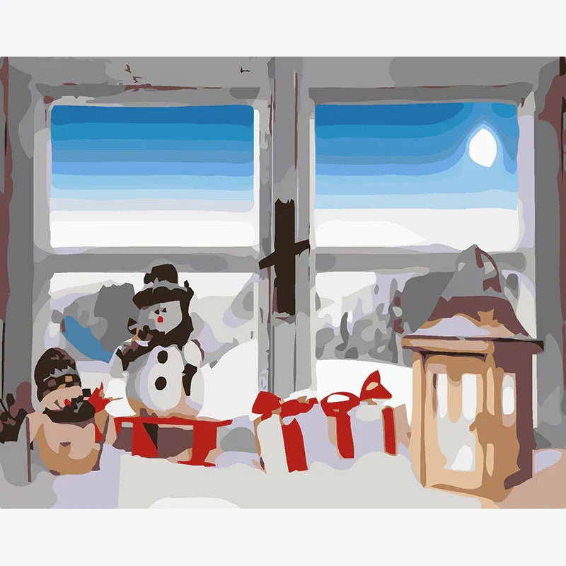 Snowman’s View – Paint by Numbers - My Store