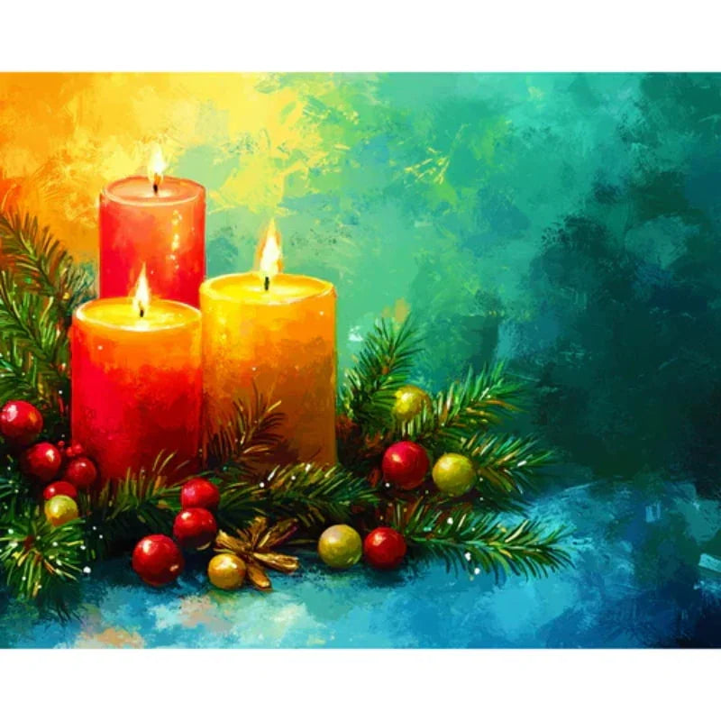 Warm Candle Glow – Paint by Numbers - My Store