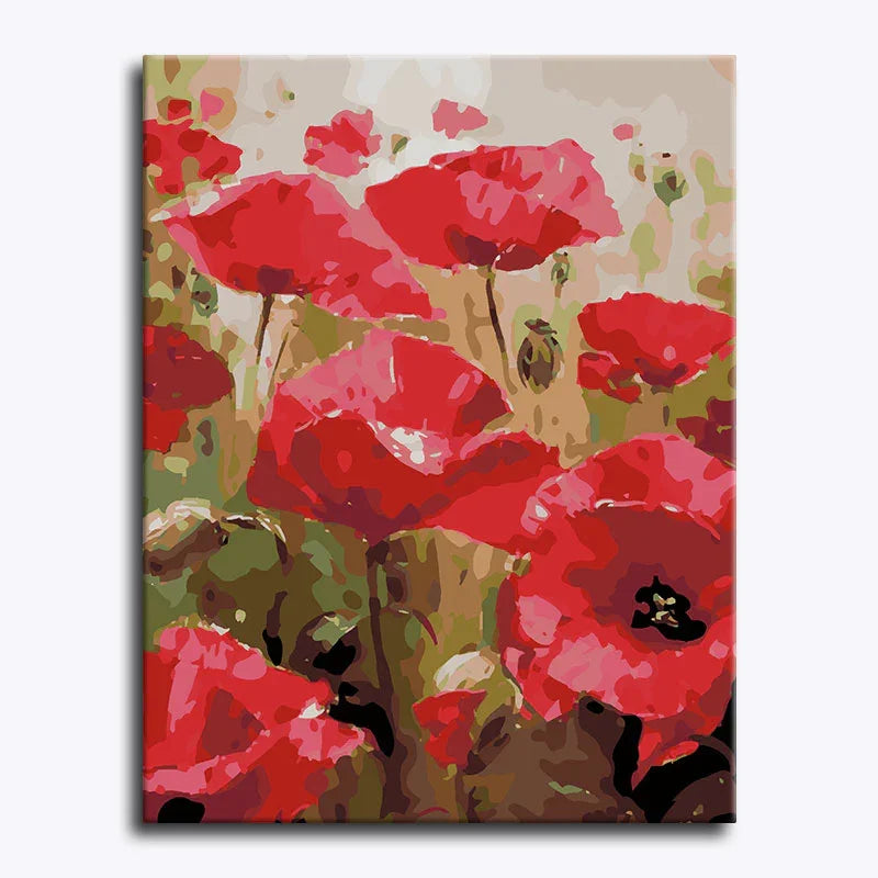 Crimson Poppies – Paint by Numbers - My Store
