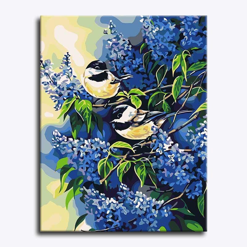 Chickadee & Lilacs – Paint by Numbers - My Store