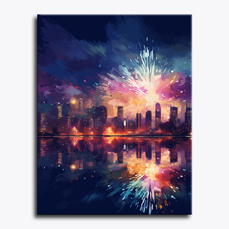 Midnight City Fireworks – Paint by Numbers