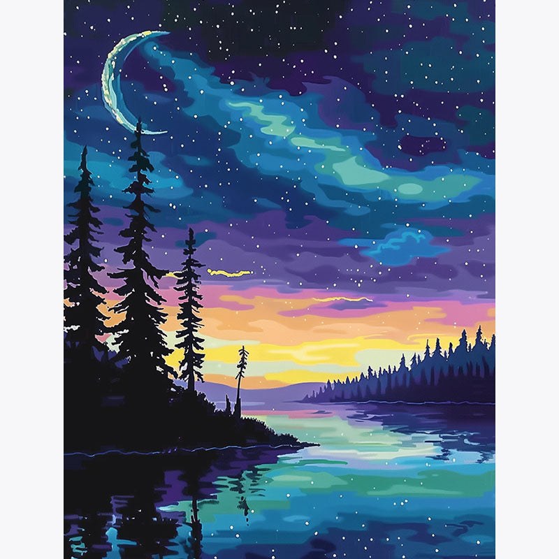 Starlit Lake – Paint by Numbers