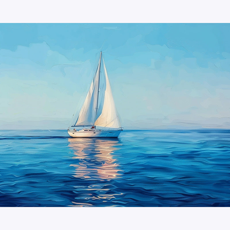 Calm Blue Sailboat – Paint by Numbers