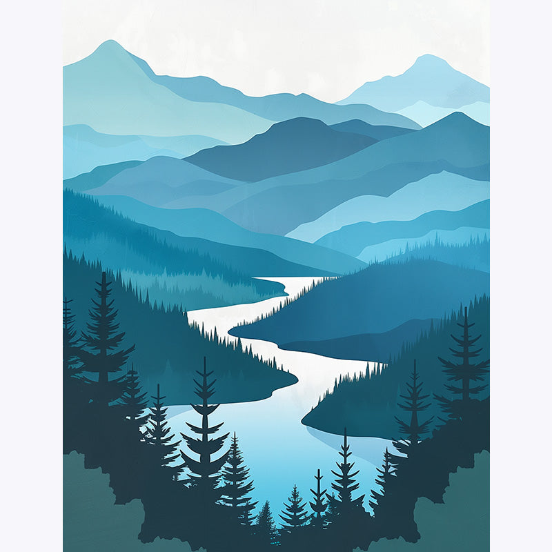 Blue Valleys – Paint by Numbers
