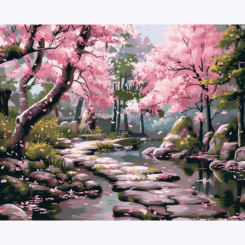 Sakura Path – Paint by Numbers