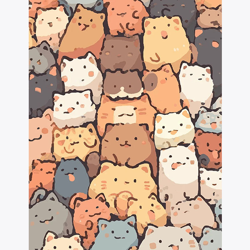 Purrfect Gathering – Paint by Numbers