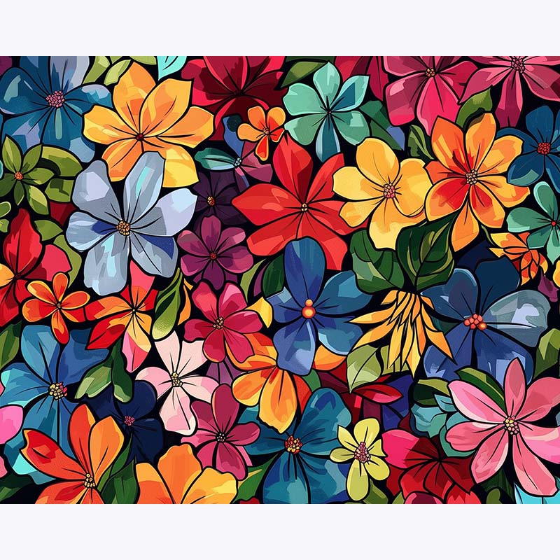 Floral Burst – Paint by Numbers