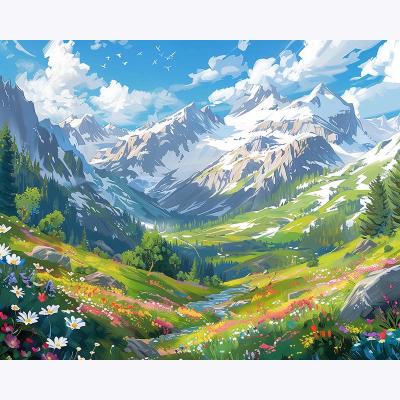 Alpine Blossoms – Paint by Numbers