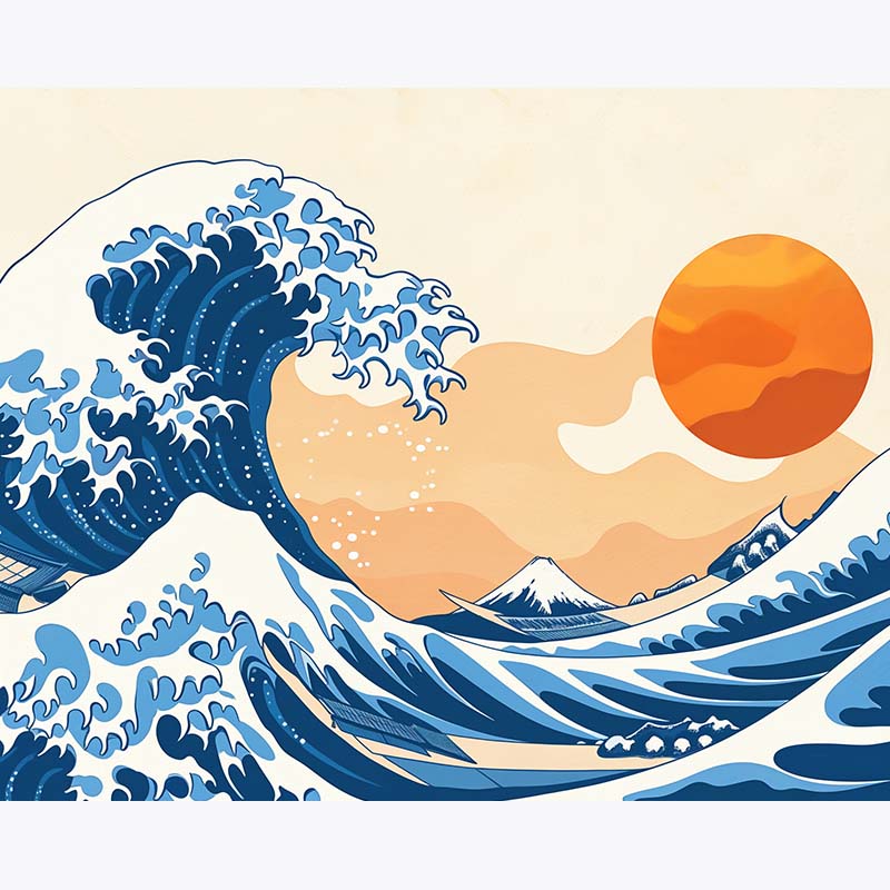 Rising Sun Wave – Paint by Numbers