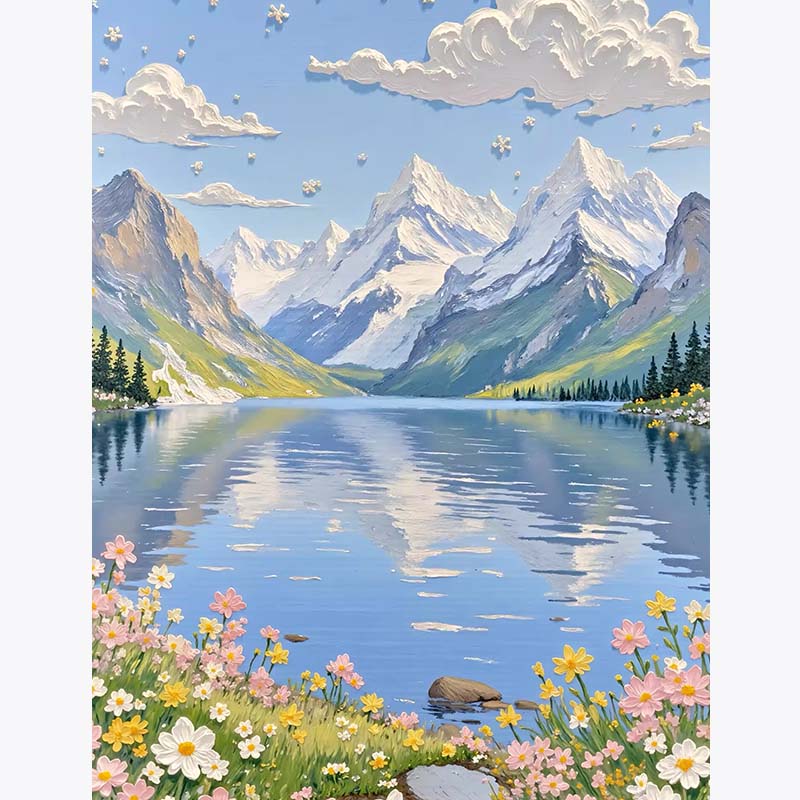 Crystal Lake Peaks – Paint by Numbers