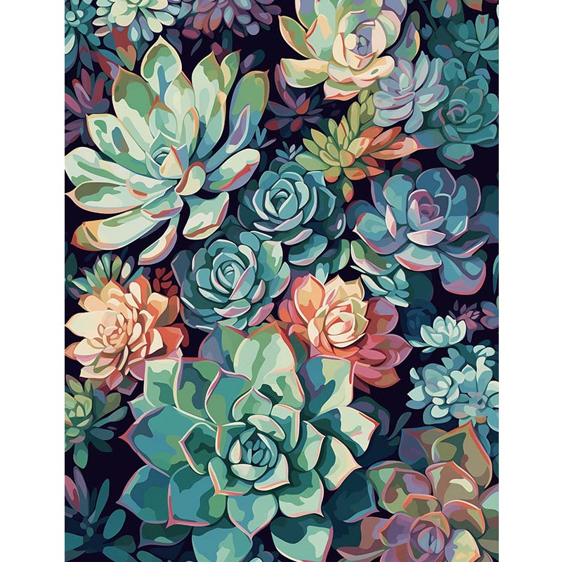 Succulent Garden – Paint by Numbers