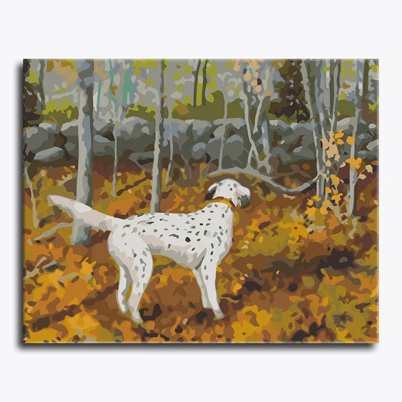Autumn Dog Walk – Paint by Numbers - My Store