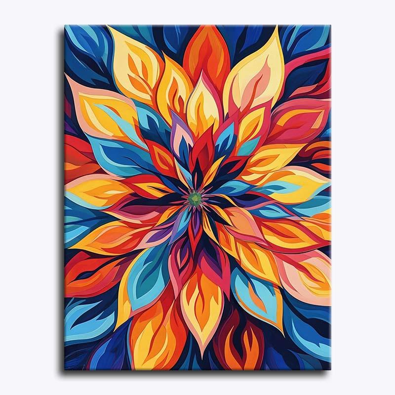 Colorful abstract floral design on a white background