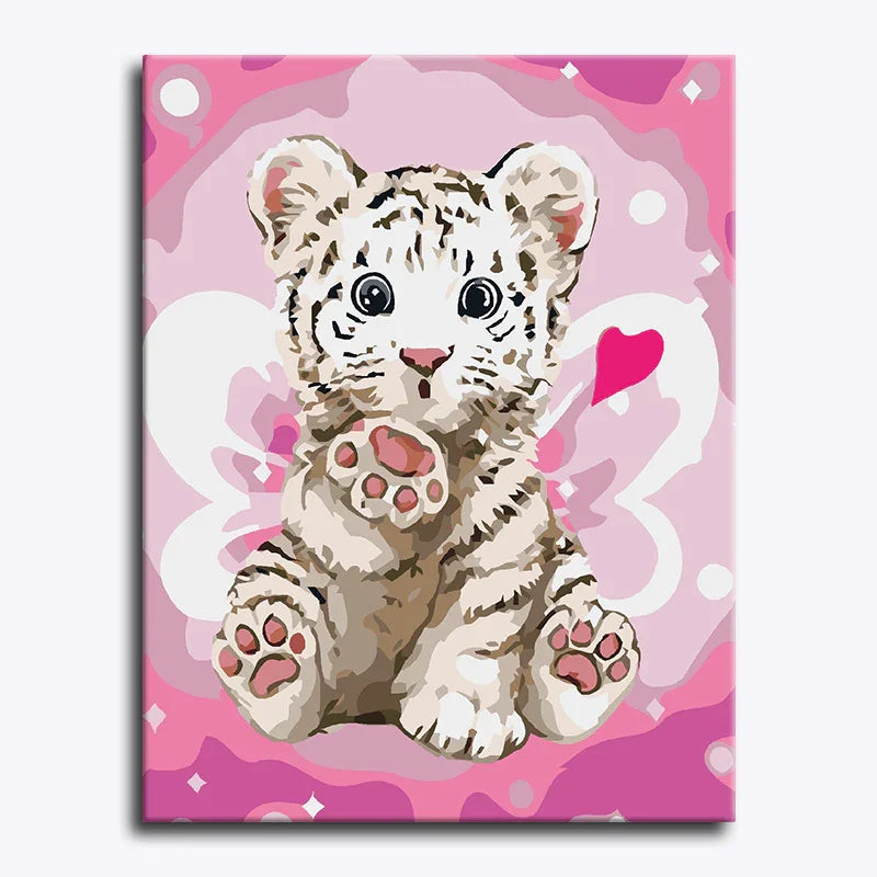 Lovely Tiger Cub – Paint by Numbers - My Store