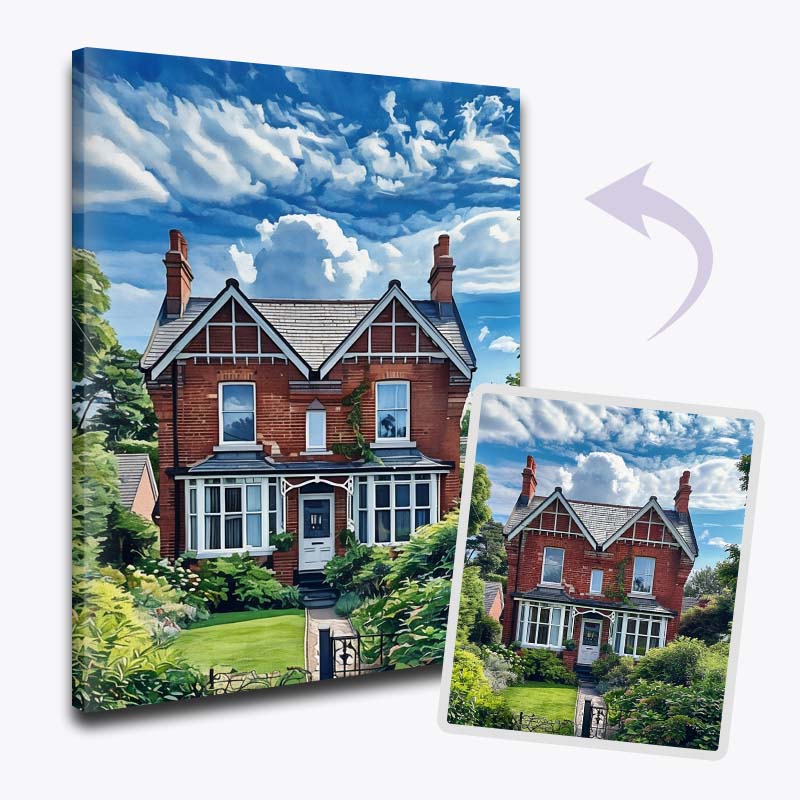 Custom first home paint by numbers kit from photo