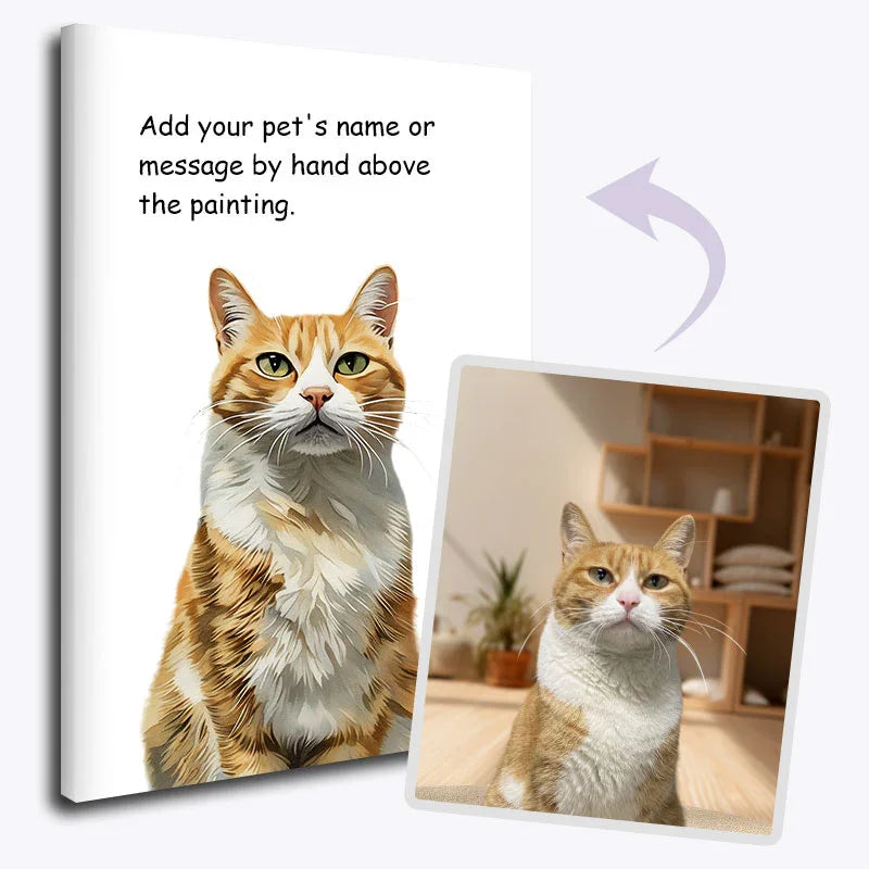 Custom modern pet portrait paint by numbers kit from photo