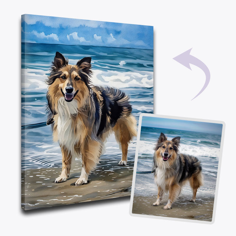 Custom pet portrait paint by numbers kit from photo