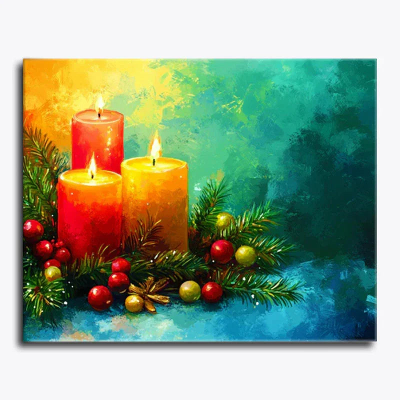 Warm Candle Glow – Paint by Numbers - My Store