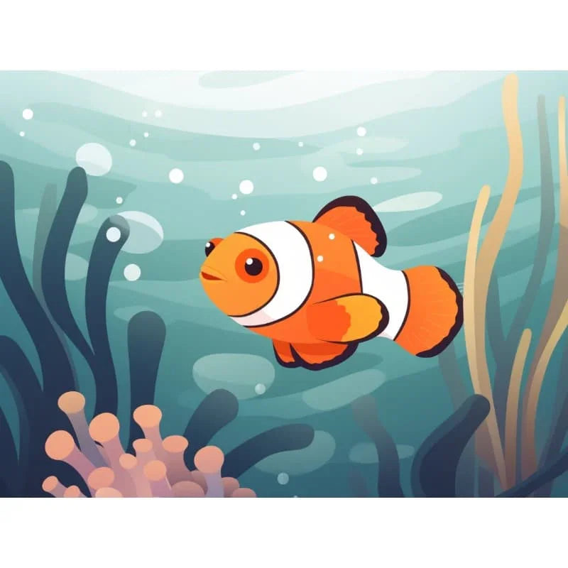 Bubbly Clownfish Adventure – Paint by Numbers - My Store