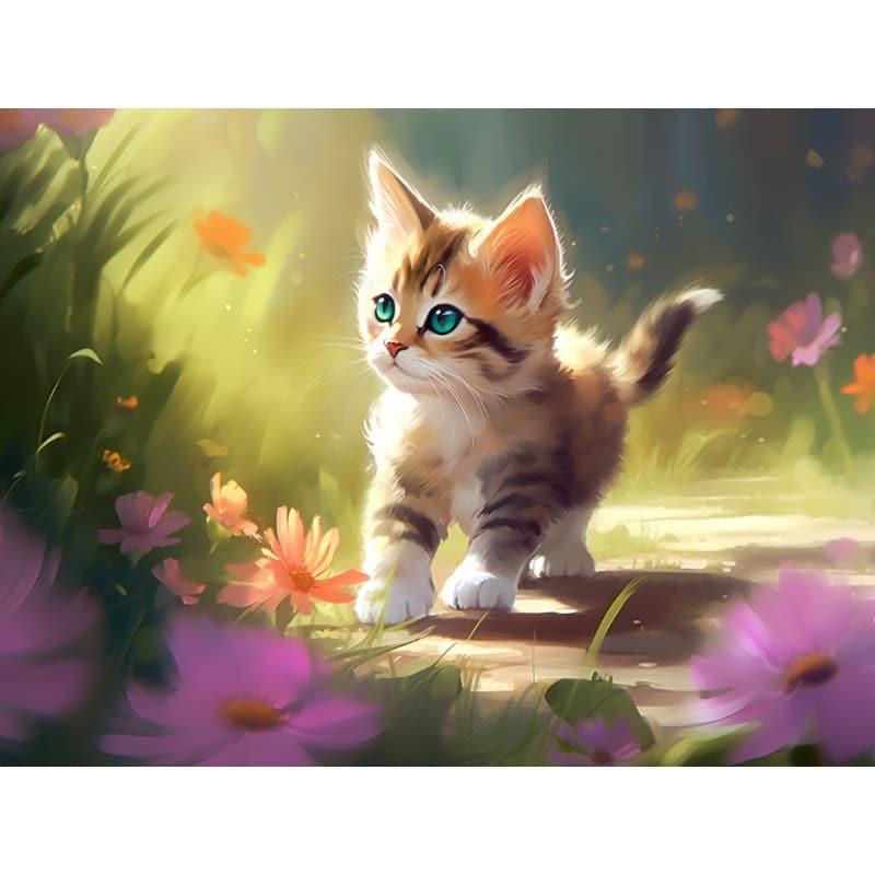 Cat in the Garden – Paint by Numbers - My Store