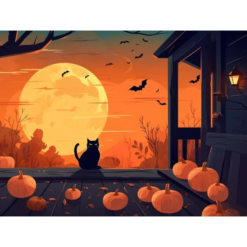 Moonlit Pumpkin Night – Paint by Numbers - My Store