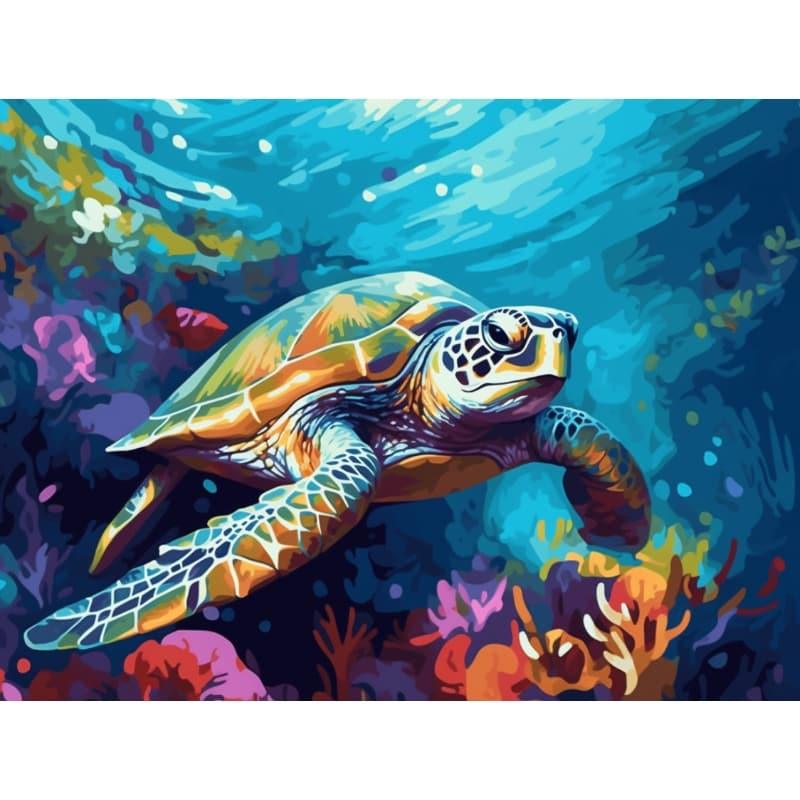 Sea Turtle Serenity – Paint by Numbers - My Store