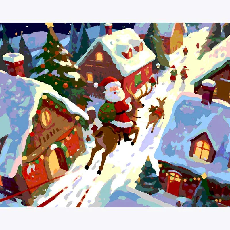 Santa’s Winter Flight – Paint by Numbers